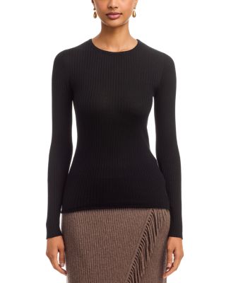 Majestic Filatures Ribbed Merino Wool Crewneck Sweater