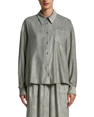 Viscose Flowy Corduroy Long Sleeve Shirt
