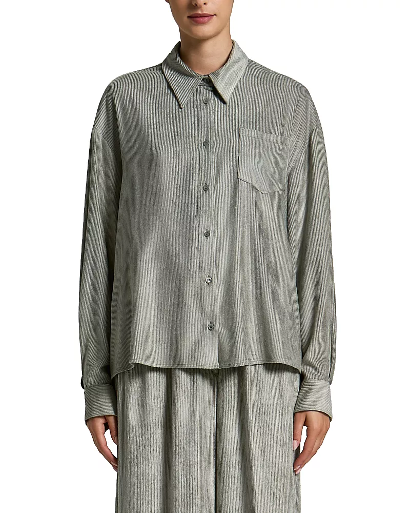 Peserico Viscose Flowy Corduroy Long Sleeve Shirt