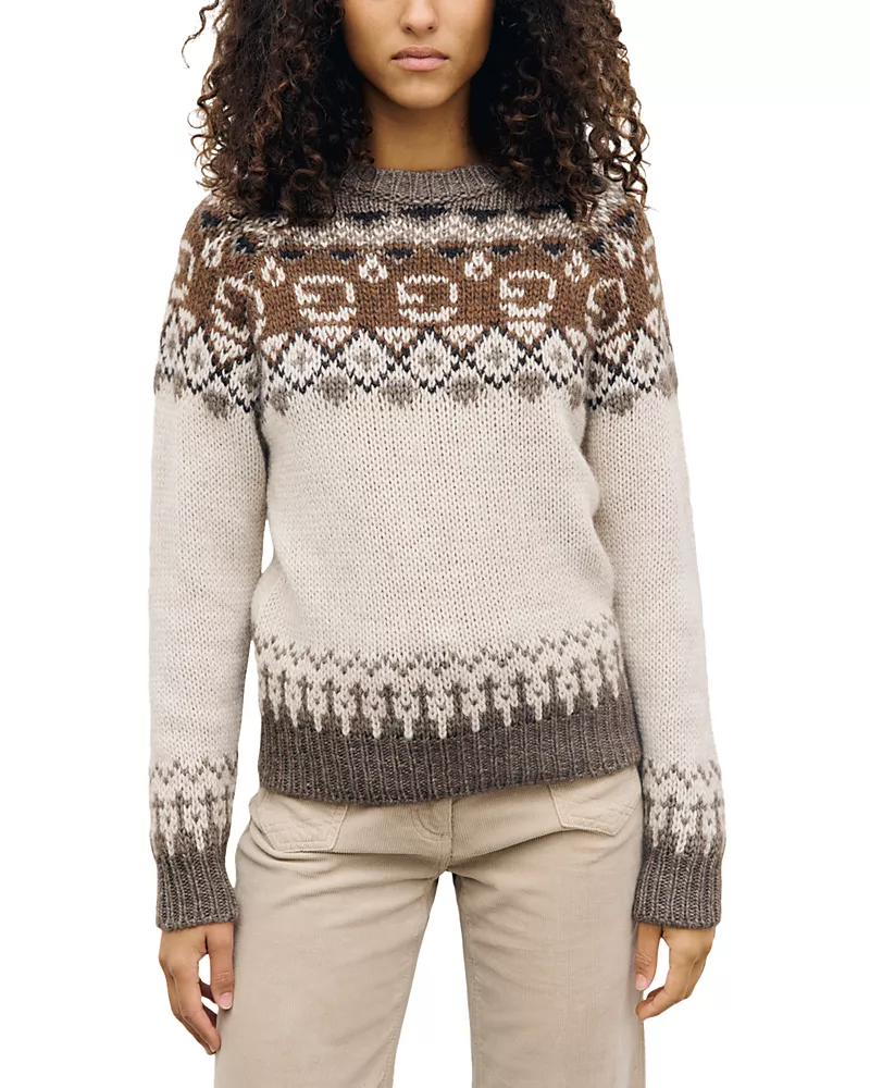 Gerard Darel Roa Crewneck Fair Isle Sweater