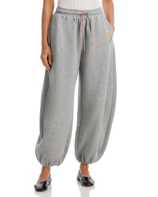 Cotton Blend Smiley Flower Sweatpants - Exclusive