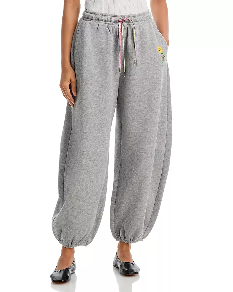 Aqua Cotton Blend Smiley Flower Sweatpants - Exclusive