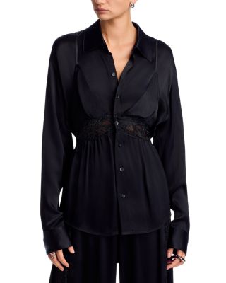alexanderwang Lingerie Embellished Lace Blouse