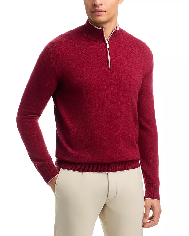 Eleventy Cashmere Half Zip Sweater