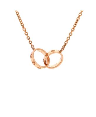 Love Interlocking Necklace 18K Rose Gold, 17"
