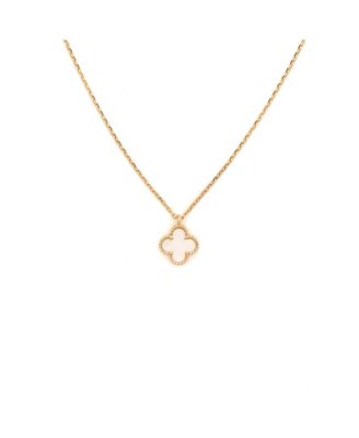  Sweet Alhambra Pendant Necklace 18K Gold and Mother of Pearl, 15.75"