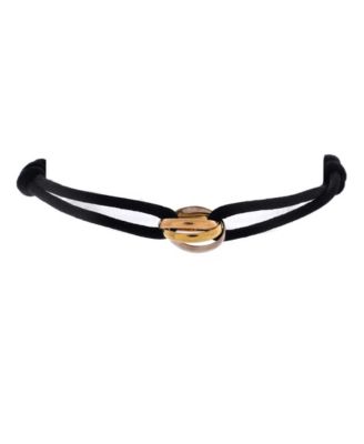  Trinity On Cord Bracelet Silk Cord with 18K Tricolor Gold