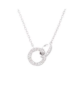  Love Interlocking Pave Necklace 18K White Gold and Diamonds, 16"
