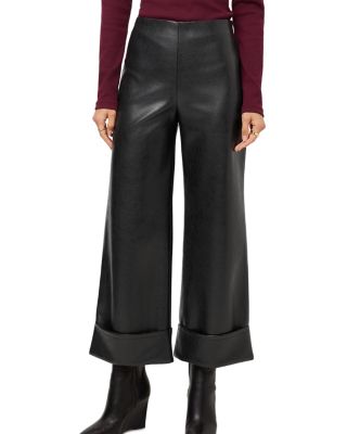Fifteen Twenty Regina Faux Leather Cuff Cropped Pants