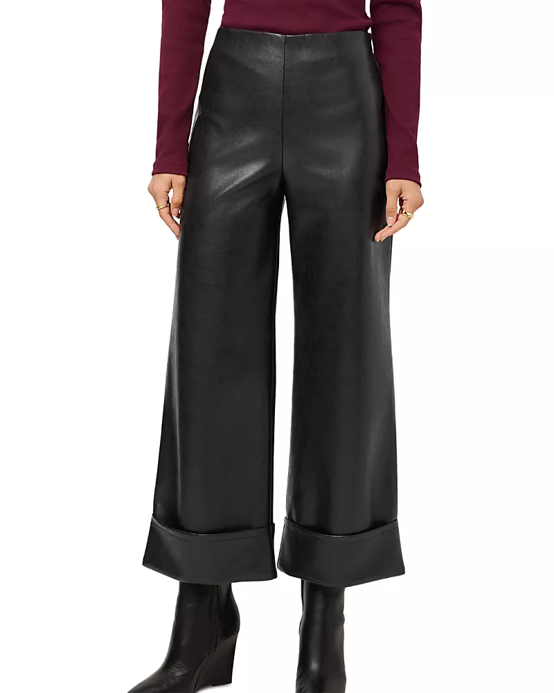 Fifteen Twenty Regina Faux Leather Cuff Cropped Pants