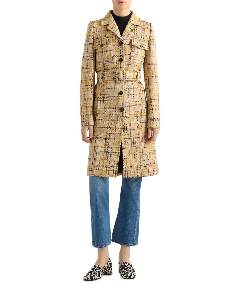 NEW! Prada Single-Breasted Tweed Coat by Bloomingdale's