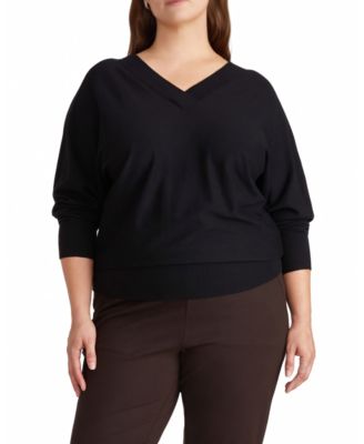  Women's Plus Savvy Fine Knit Sweater Blouse