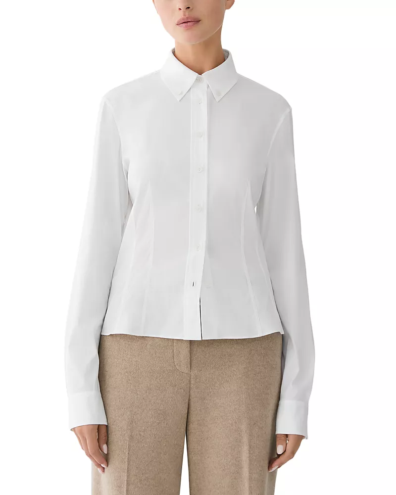 Lafayette 148 New York Long Sleeve Waist Dart Shirt