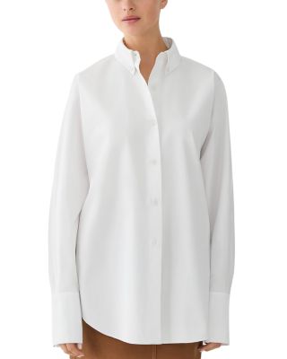 Oversized Rounded Sleeve Cotton Shirt