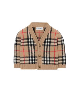 Unisex Check Wool Cashmere Cardigan - Baby - Baby