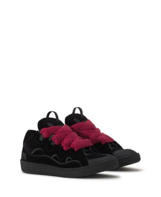 Lanvin Women's Unisex Curb Velvet Sneakers