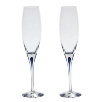 Orrefors "Intermezzo" Blue Set of 2 Flutes | Bloomingdale's All Home
