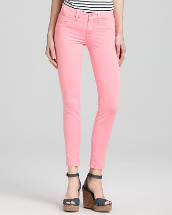 J Brand - Neon Skinny Jeans in Pink
