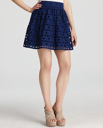 AQUA - Large Eyelet Exposed Zip Full Skirt - 100% Exclusive