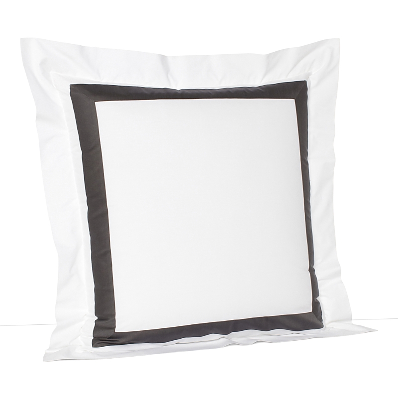 Sferra Orlo Euro Sham In White/charcoal