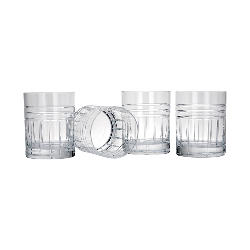 Reed & Barton Tempo 12 Oz. Double Old-fashioned Glasses, Set Of 4 In Clear