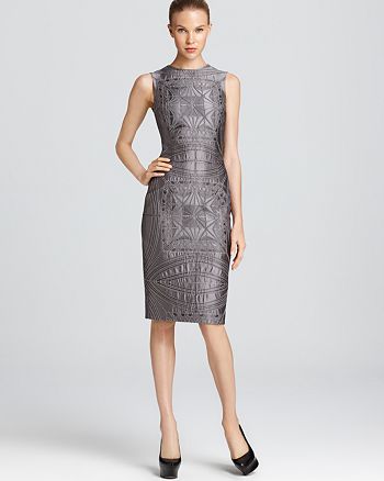 Vera Wang Brocade Dress - Sleeveless | Bloomingdale's