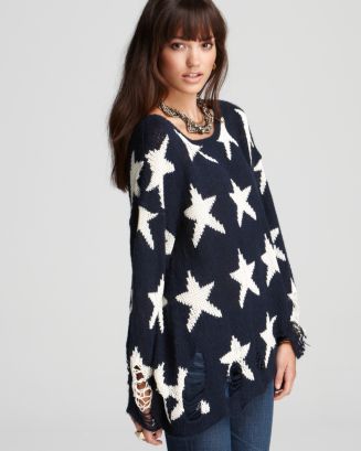 WILDFOX♡ダメージニット WILDFOX Sweater - Seeing Stars Destroyed | Bloomingdale's Women