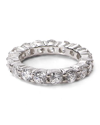 Crislu Sterling Silver Round Stone Eternity Band Ring | Bloomingdale's
