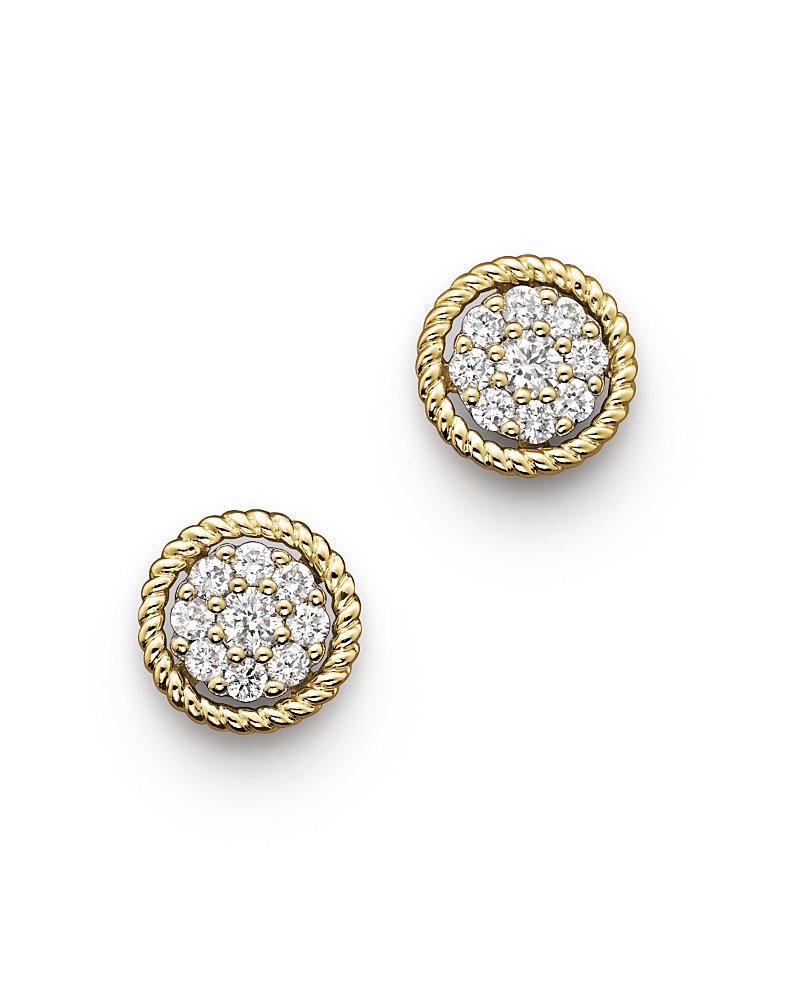 Diamond Earrings in 14K Yellow Gold, .25 tcw