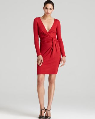 HALSTON HERITAGE HALSTON Long Sleeve Wrap Front Dress Bloomingdale s