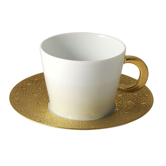 Shop Bernardaud Ecume Tea Saucer In Gold