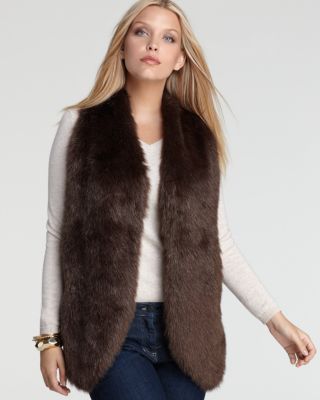 New York Collection Plus Faux Fur Vest 