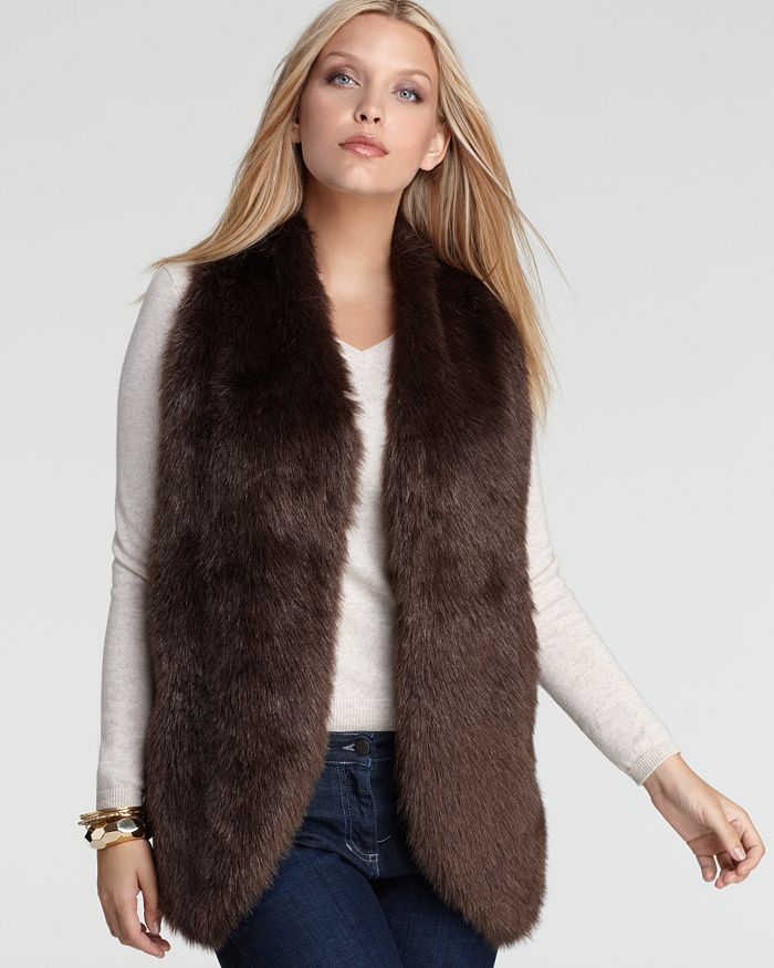 Bloomie's Jones New York Collection Plus Faux Fur Vest Bloomingdale's