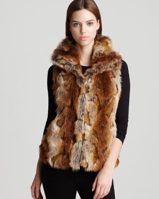 fake fur vest with hood