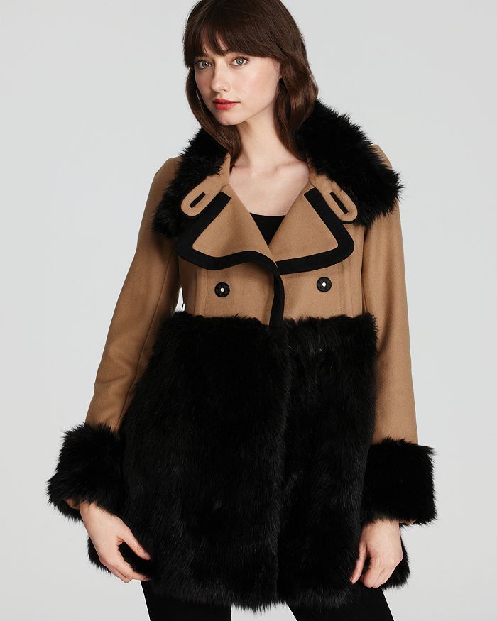 Juicy Couture Black Label Juicy Couture Coat Melton Wool Faux