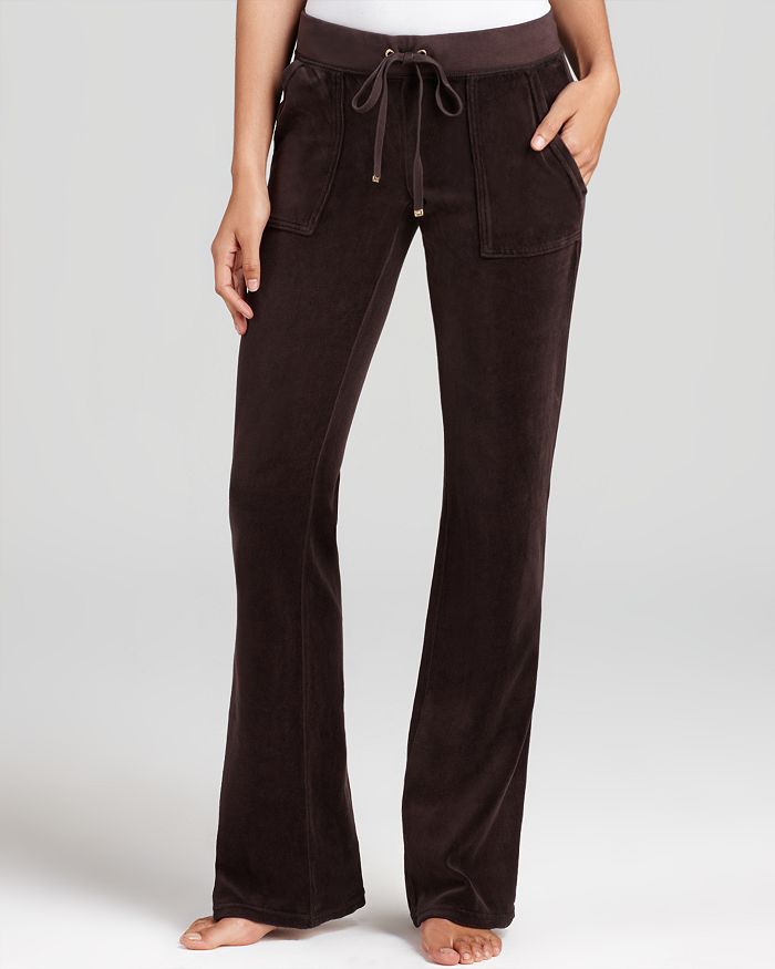Juicy Couture Black Label Juicy Couture Velour Snap-Pocket Pants in  Chestnut