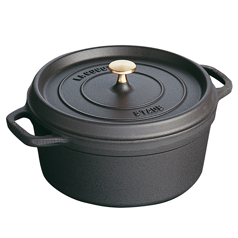 Staub Cast Iron 5.5-qt. Round Cocotte In Black