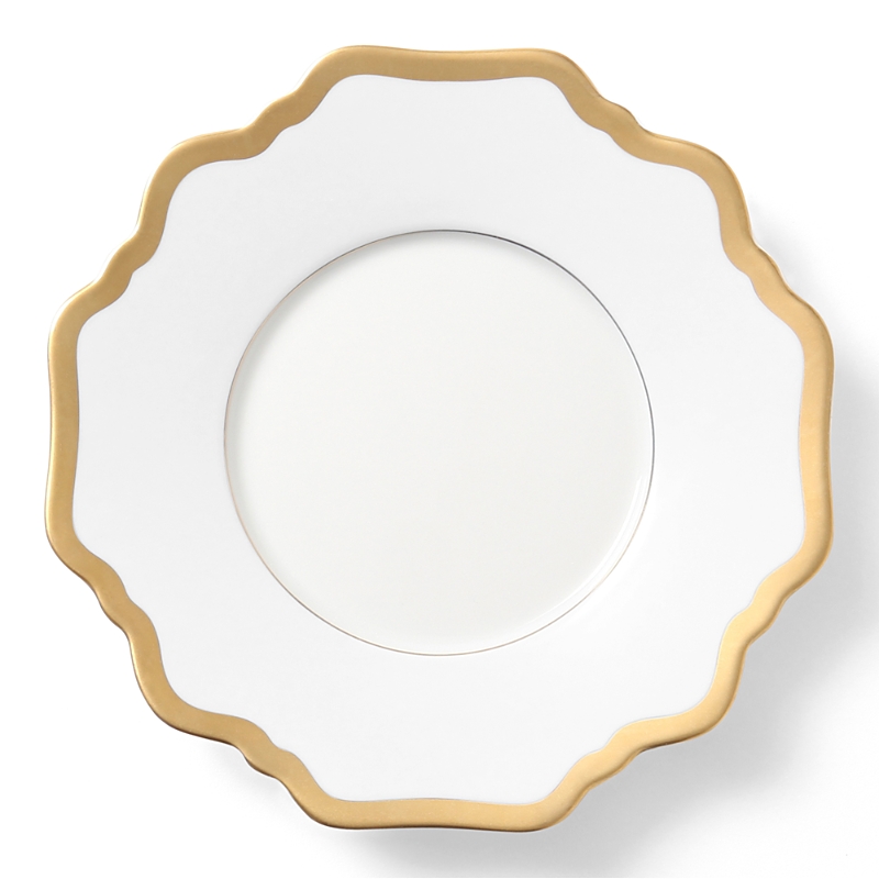 Anna Weatherley Antique White With Gold Saucer In White/gold
