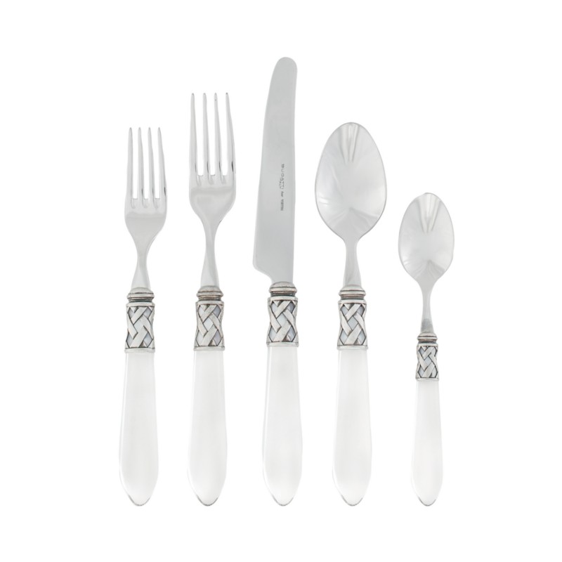 Vietri Aladdin Antique Five Piece Place Setting in White