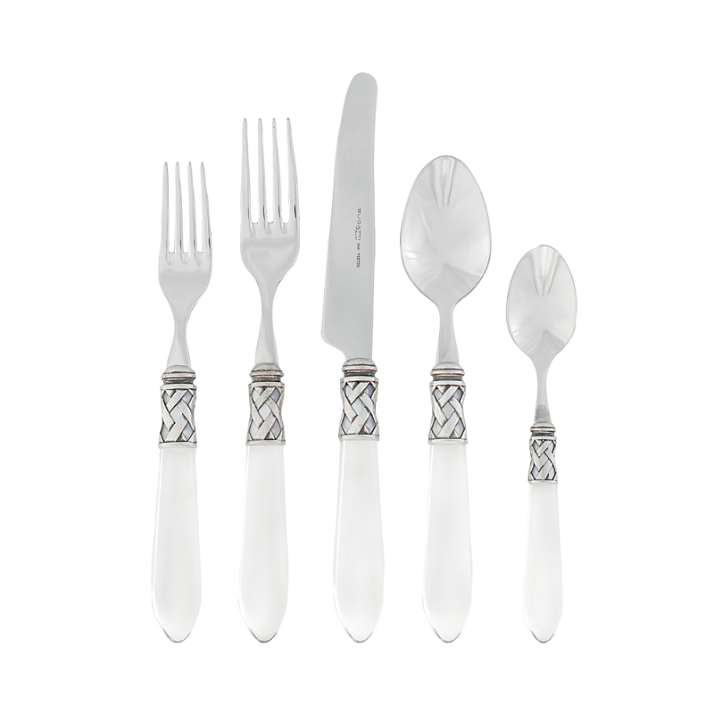 Vietri Aladdin Antique Five Piece Place Setting In White