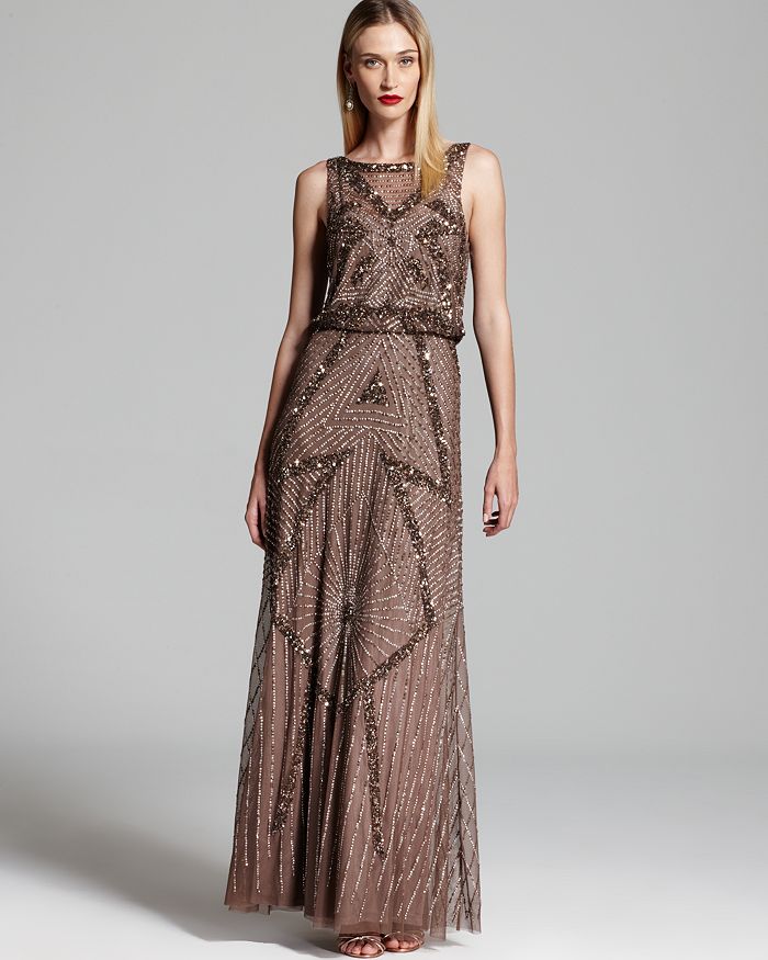 Aidan Mattox Beaded Gown Sleeveless Bloomingdale s