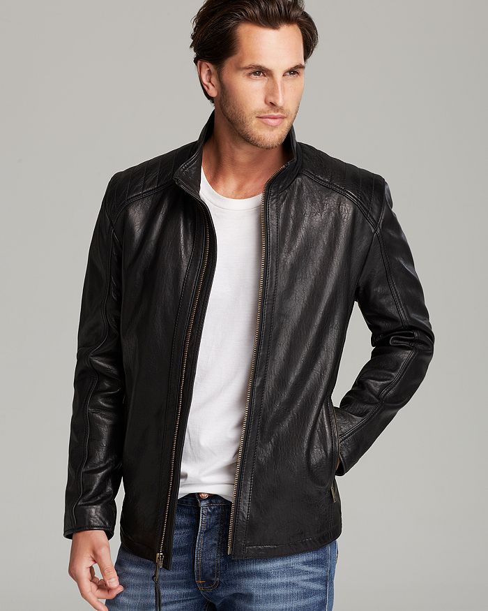 Marc New York Quilted Shoulder Leather Jacket | Bloomingdale's