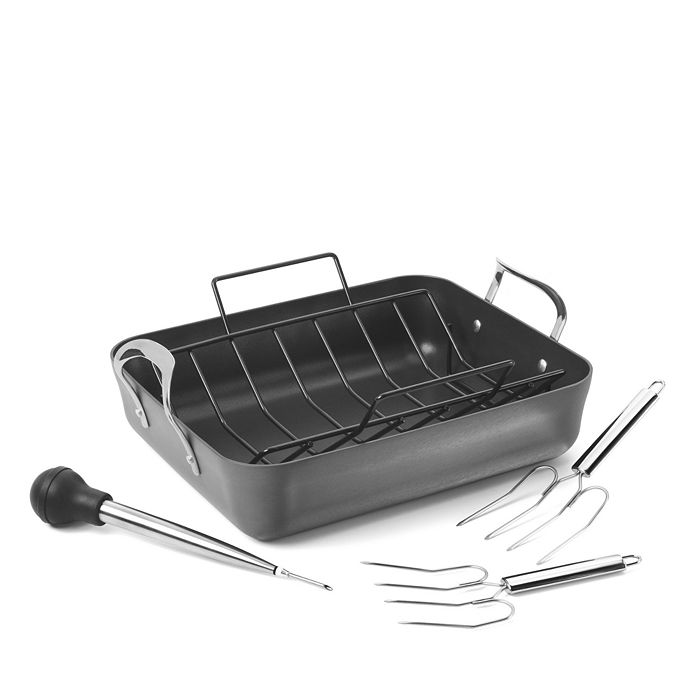 Calphalon Contemporary Nonstick Roaster Pan with Rack Lifters Baster Bloomingdale s