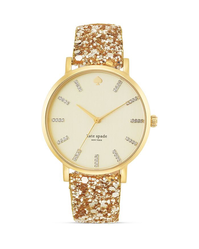 kate spade new york - Gold Glitter Interchangeable Strap Watch Gift Set, 38mm