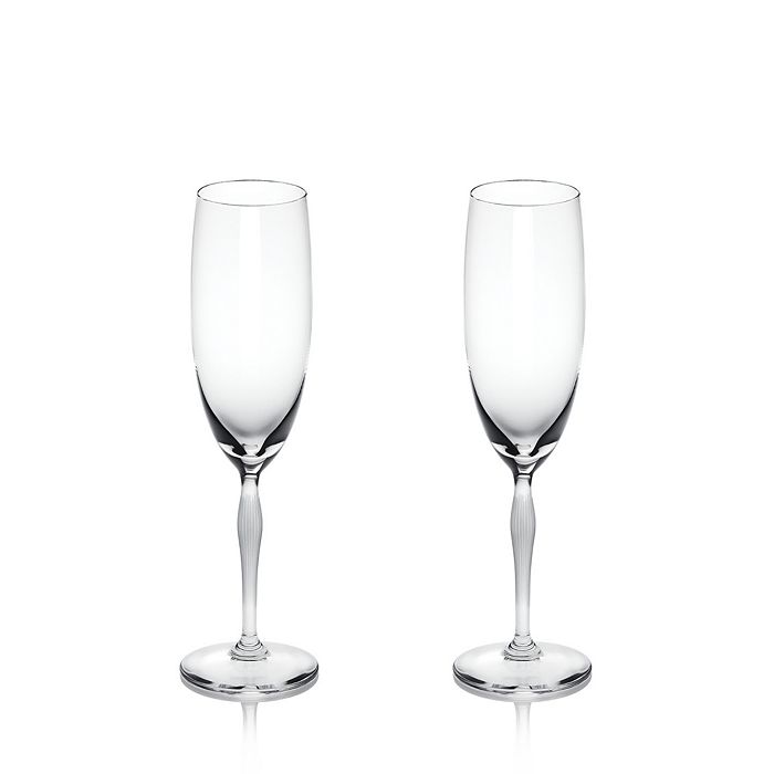 Shop Lalique 100 Points Champagne Flute, Set Of 2 In Clear