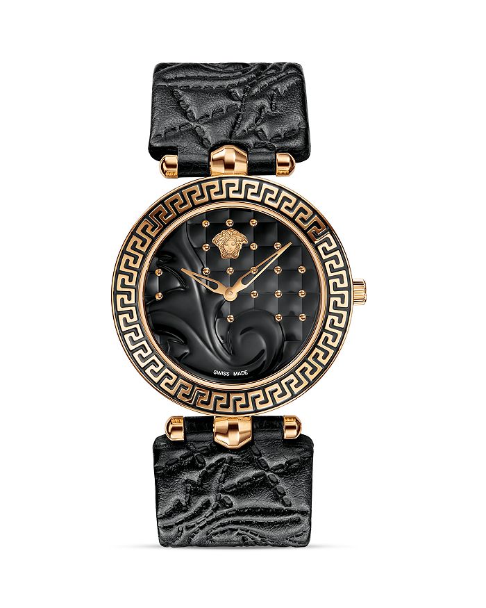 Versace Vanitas Rose Gold PVD Watch with Black Enamel Dial, 40mm ...