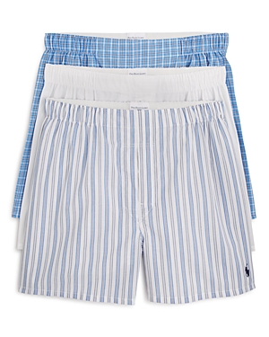 Shop Polo Ralph Lauren Classic Fit Woven Boxers, Pack Of 3 In Jarvis Stripe
