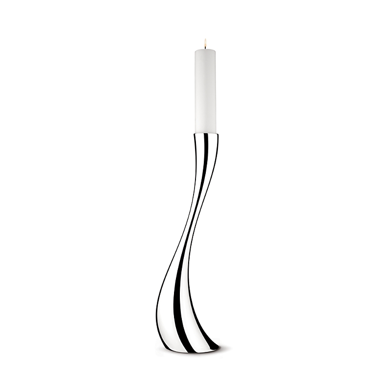 Georg Jensen Cobra Large Floor Candleholder In Silver