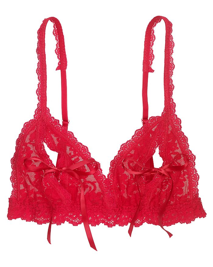 Hanky Panky After Midnight Peekaboo Bows Bralette In Red