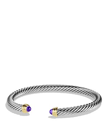 David Yurman - Cable Classics&reg; Bracelet with Amethyst and Gold, 5mm